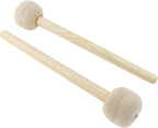 Biaungdo 2 Pack Drum Mallet, 13" Wool Felt Drum Stick, Bass Drum Mallet Drum Stick, Anti-slip Bass Percussion Sticks, Beige