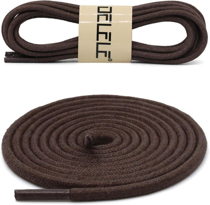 Round Cotton Waxed Shoelaces: 7/50 Inches Dress Shoe Laces or Boot 2 Pair