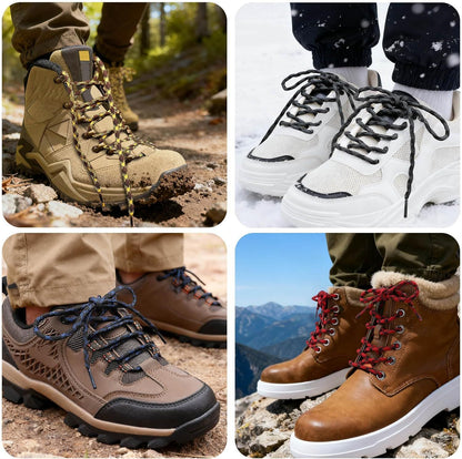 2 Pair Round Wave Shape Non Slip Heavy Duty and Durable Outdoor Climbing Shoelaces Hiking Shoe Laces Shoestrings