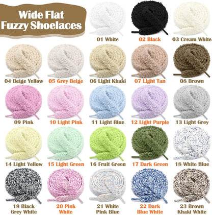 Sot lat uzzy Shoelaces: Wide Thick urry Shoe Laces or Sneakers 1 Pair