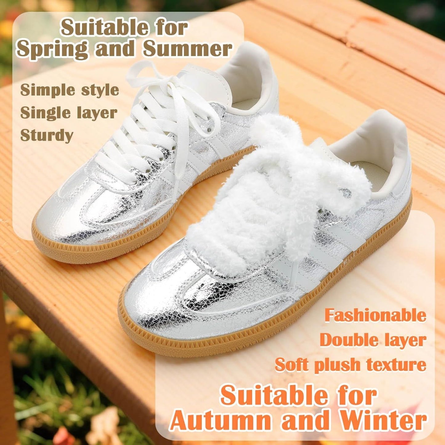 Sot lat uzzy Shoelaces: Wide Thick urry Shoe Laces or Sneakers 1 Pair