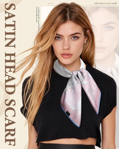 27.5” Head Scar or Women - Reversible Like Silk Scar Satin Hair Bandanas Women Headscar Head Wrap Sleep Scar Neck