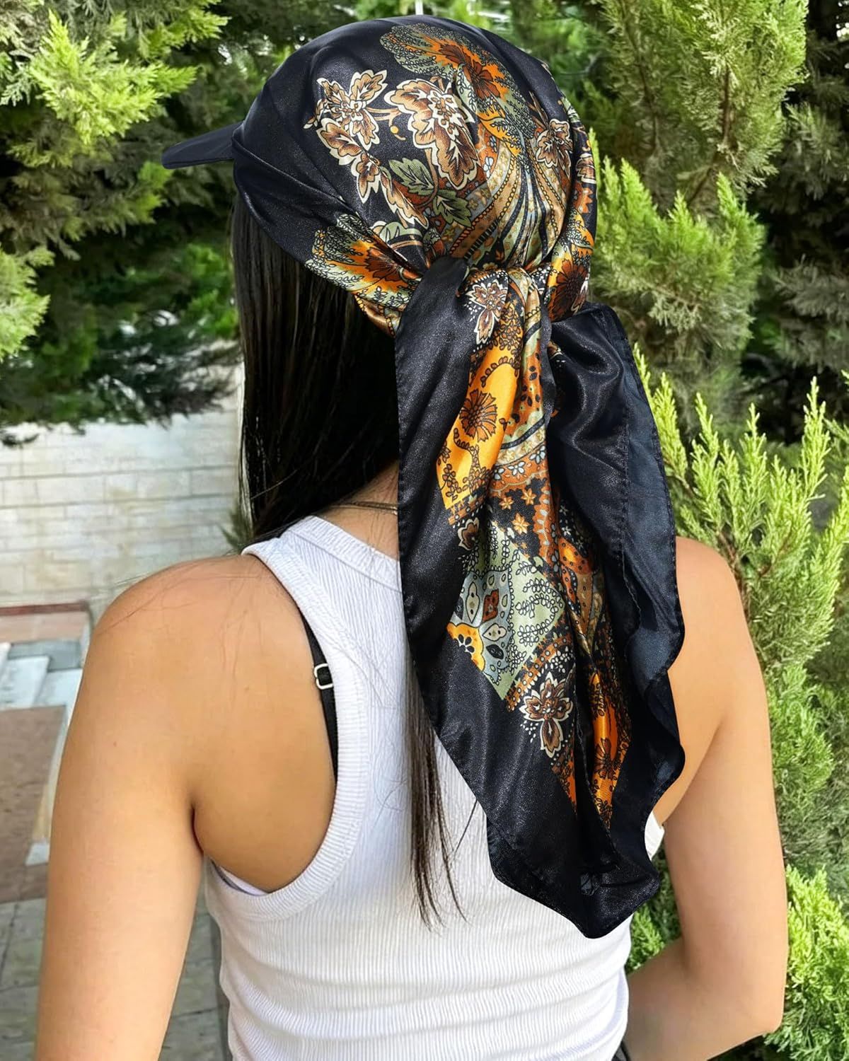 Women's Satin Head Scar with Sun Visor Brim Hat Scar with Visor Cap or Women One Piece Design