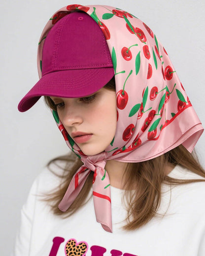 27.5" Satin Head Scar or Women's Hair Scar Reversible Silk Bandanas or Sleeping Head Wrap Neck Cover