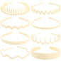 Plastic Matte Zig Zag Headbands or Women, Non Slip with Teeth, 8 Pack (Cream, One size)