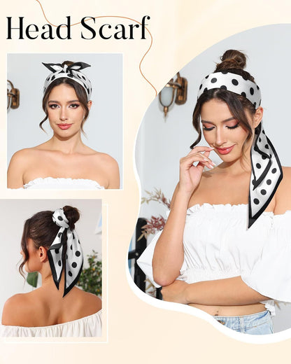 Long Silk eel Scar Women Hair Scar Satin Neck Scar Tie Bandana Headband Scar Edge Wrap Head Scar Purse Handbags