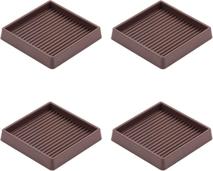 3X3 Rubber Caster Cups, Non Slip urniture Pads, Anti-Slip urniture Gripper, Anti Skid urnitures eet, Anti Slide loor Protector or Bed Couch Stoppers (Brown, 4 Pack)