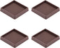3X3 Rubber Caster Cups, Non Slip urniture Pads, Anti-Slip urniture Gripper, Anti Skid urnitures eet, Anti Slide loor Protector or Bed Couch Stoppers (Brown, 4 Pack)