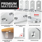 8 PCS Heavy Duty Corner Brace, 40x40mm Stainless Steel Joint Right Angle Brackets with Screws, 90 Degree Wall Brackets Hanger or Shelves, Tables, Dressers, Chairs, Silver