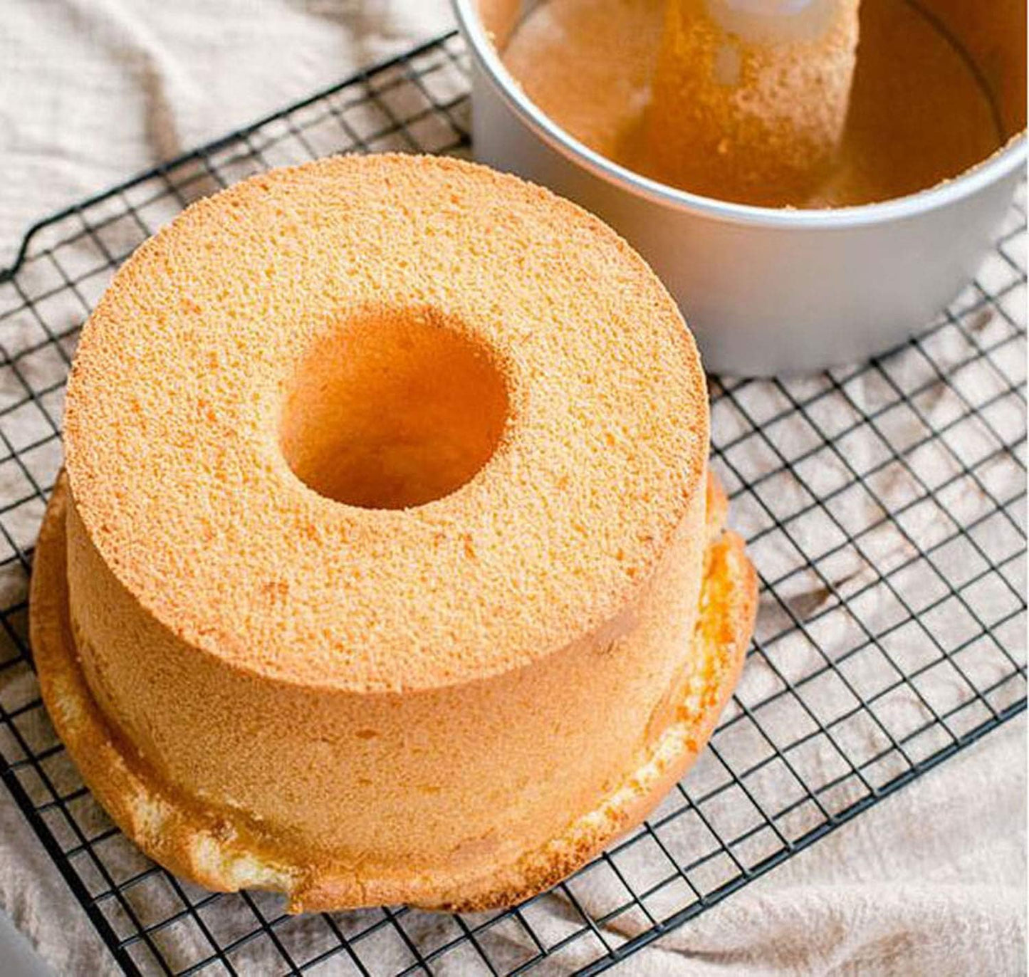 6 Inch Angel Food Cake Pan with Removable Bottom, Aluminum Round Tube Pan Chiffon Cake Mold Baking Tin