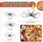 3 Pieces 8-cut, 7-cut and 6-cut Pie Cutter 10.6 Inches Diameter Stainless Steel Pie Slicer Rust Proof Cake Divider with Side Handle Pie Cutter Press for Commercial Home