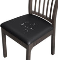 FORCHEER Waterproof PU Leather Chair Seat Covers Set of 4 Black Stretch Dining Room Chair seat Covers Kitchen Chair Seat Slipcovers 18inch Removable Washable