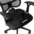 Leather Look Office Chair Seat Covers Set of 2 Black 20inch Square Stretch Seat Slipcovers for Dining Chair Cushions Removable Washable