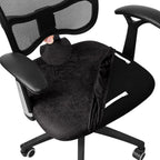 Leather Look Office Chair Seat Covers Set of 2 Black 20inch Square Stretch Seat Slipcovers for Dining Chair Cushions Removable Washable