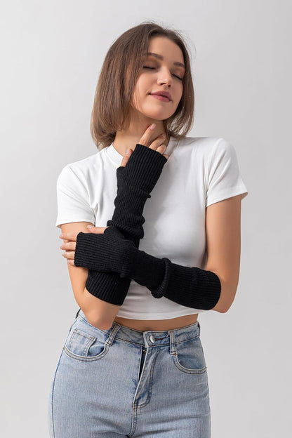 Cashmere Blended Arm Warmer or Women Winter ingerless Gloves Knit Mitten Gloves Wrist Warmer with Thumb Hole