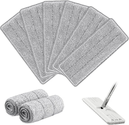 lat Mop Head Replacement Pads Compatible with Joy-MOOP Mop and Bucket Set, Reusable Washable Squeeze Microiber Mop Reills or Oshang Bosheng Mop - 13" X 4.9", Grey Only