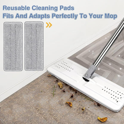 lat Mop Head Replacement Pads Compatible with Joy-MOOP Mop and Bucket Set, Reusable Washable Squeeze Microiber Mop Reills or Oshang Bosheng Mop - 13" X 4.9", Grey Only