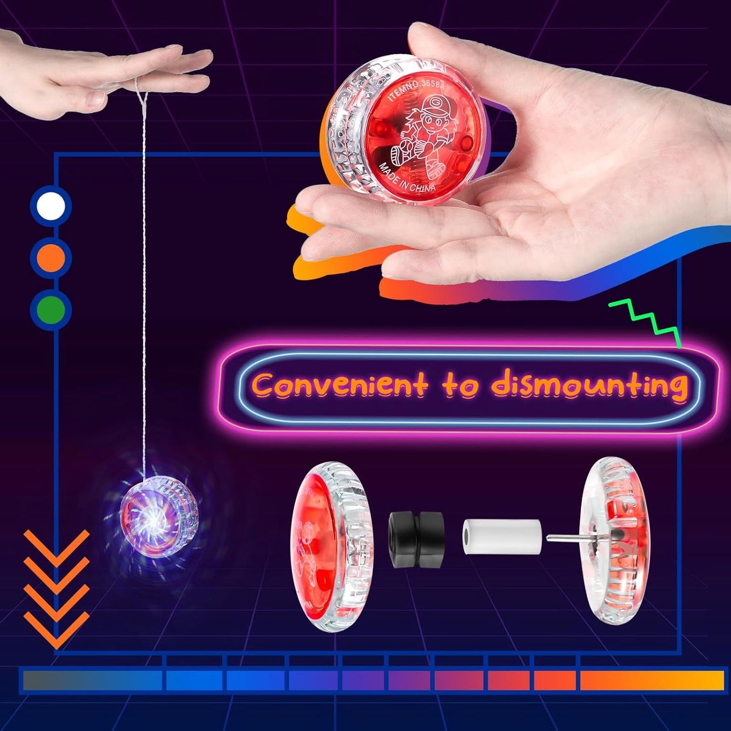 40 Pieces Light up Yo Yo Bulk, LED Responsive Ball Colorul Plastic Light up Party avors or Birthday Bag illers Carnival Prizes