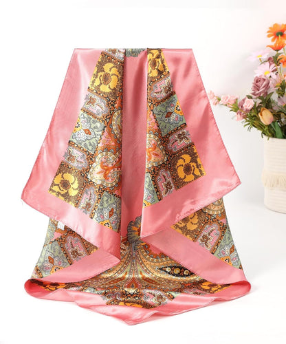 35" Large Silk Hair Scar or Women - 4Pcs Satin Head Scar Square Hair Bandanas loral Wild Rag Sleeping Head Wraps