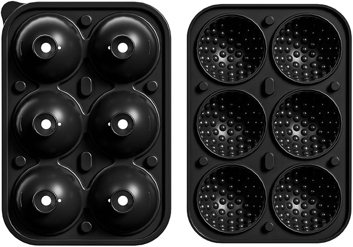 Bangp Golf Ball Ice Cube Molds,Novelty Golf Gifts Ball Ice Maker Mold,2.2" Large Sphere Round Ice Cube Mold,Fun Shapes Large Whiskey Ice Cube Tray for Cocktails,Bourbon