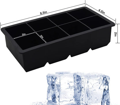 Bangp 2 PACK Large Ice Cube Trays and 4 PACK Baseball Ice Cube Molds,Create 16 2inch Square Ice Cubes and 4 2.5inch Baseball Shaped Ice Balls