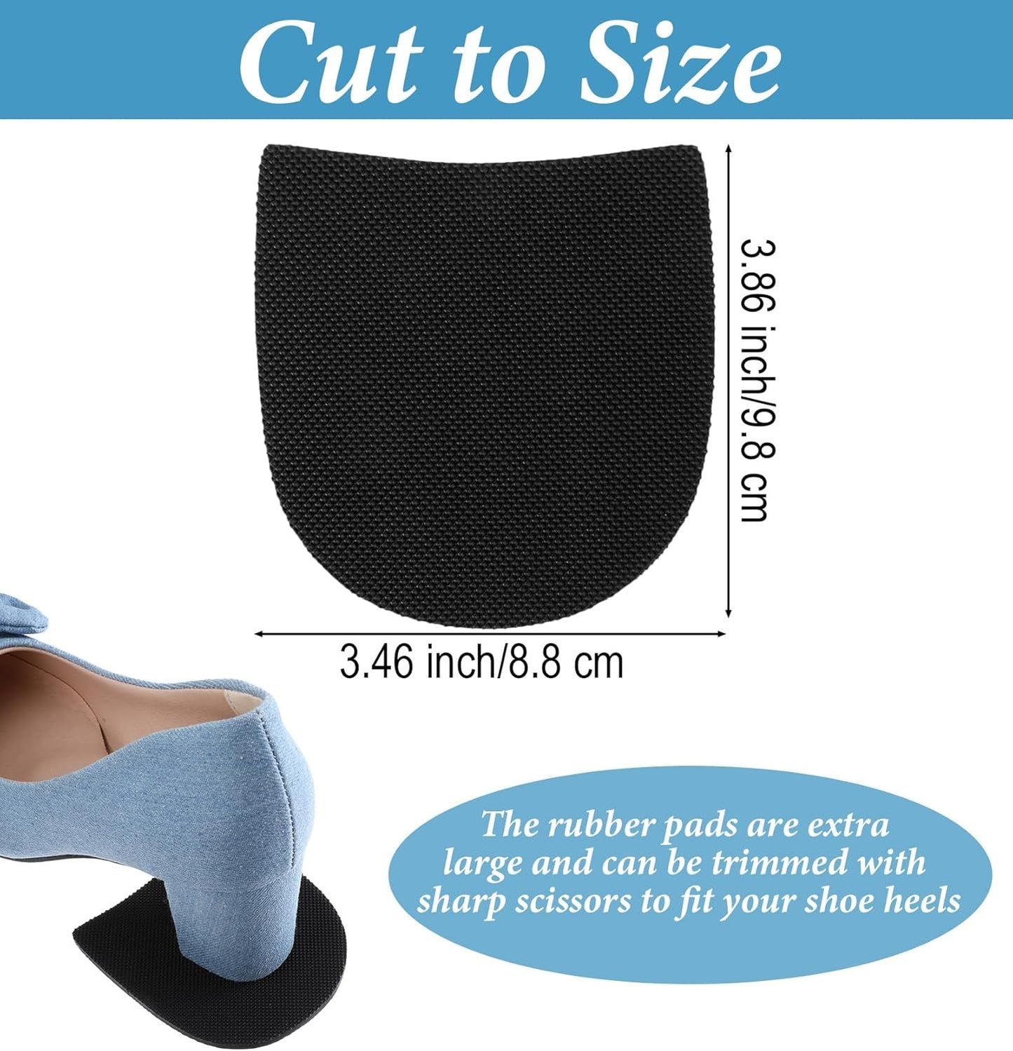 4PCS Shoe Repair Kit Heel, 3.8 * 3.4 Inch Shoe Heel Repair for Boots Suitable for Men Women Boot Shoes (Black)