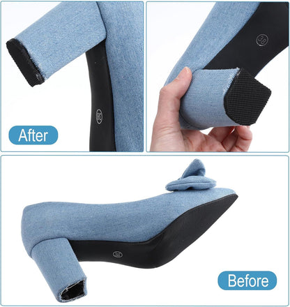 4PCS Shoe Repair Kit Heel, 3.8 * 3.4 Inch Shoe Heel Repair for Boots Suitable for Men Women Boot Shoes (Black)