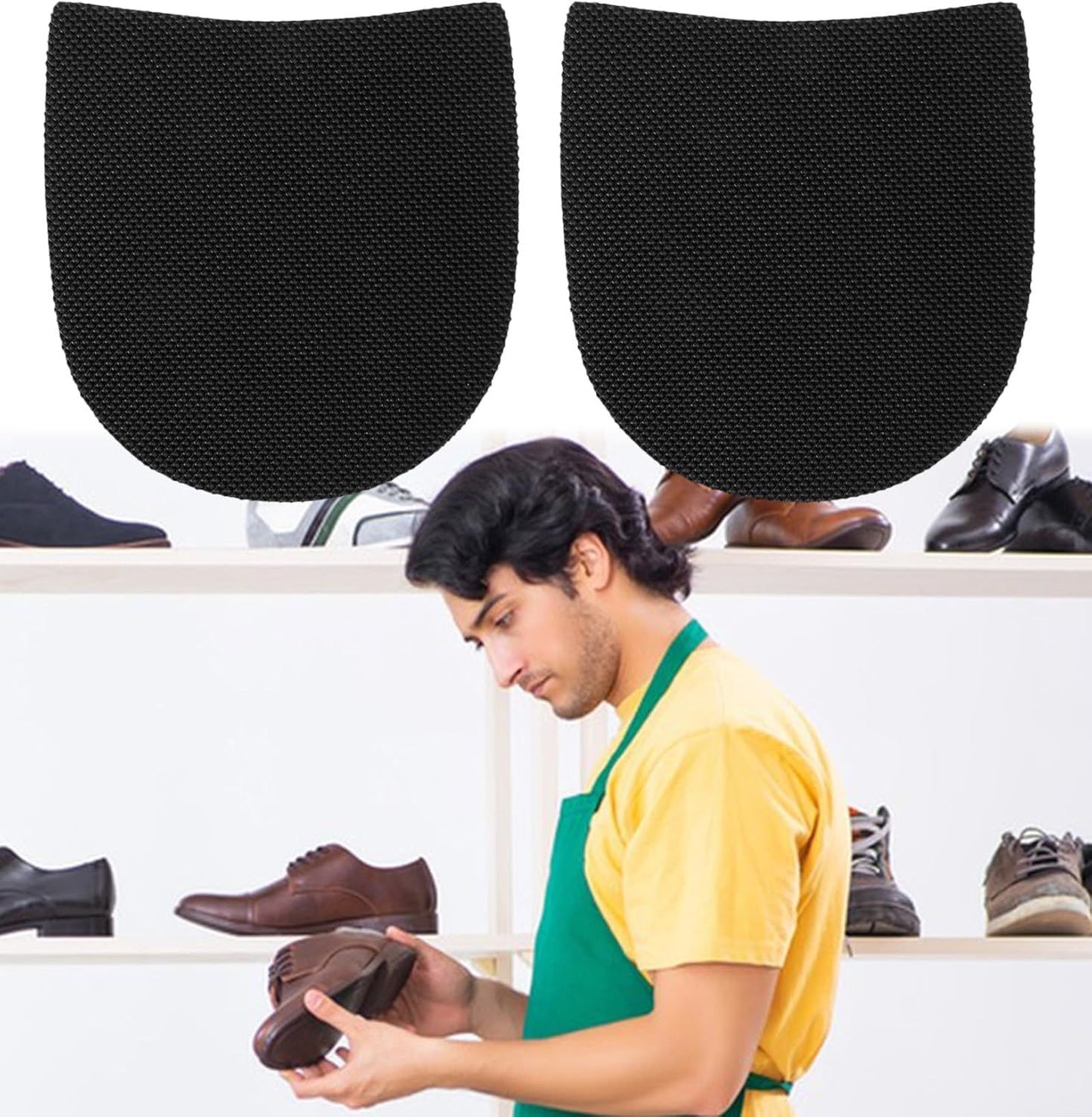 4PCS Shoe Repair Kit Heel, 3.8 * 3.4 Inch Shoe Heel Repair for Boots Suitable for Men Women Boot Shoes (Black)