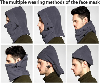 Breathable Adjustable Hat, Winter Balaclava, Ski Mask with Thick Warm Fleece Face Cover for Snowboarding, Skiing