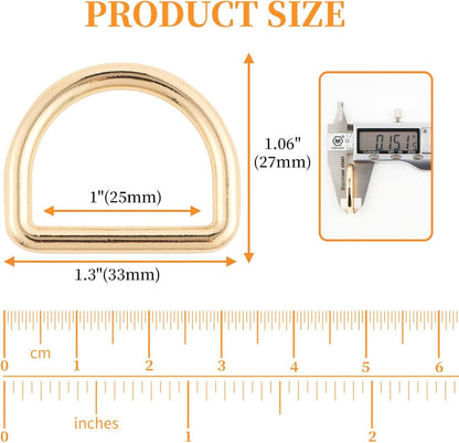 Metal D Ring,Heavy Duty Welded Solid D Rings for sewing,Purse Making Supplies,Backpacks,Webbing Straps
