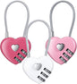 Pink Locker Lock, 3Pcs Heart Shaped Lock, Heart Locks for Suitcase & Locker (3 Colors)