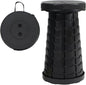 Portable Telescoping Foldable Stool - Lightweight, Outdoor Essential for Camping, Picnicking, Park Leisure, Fishing, Hiking & BBQ (Black)