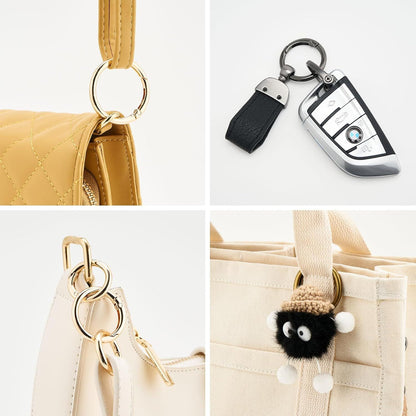 15pcs Trigger Spring O Rings Round,Metal Keychain Ring Round Carabiner Clips for Keyrings Buckle, Bags,Purses