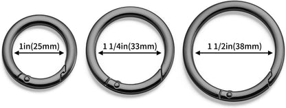 4pcs Flat Trigger Spring O Rings,Metal Keychain Ring Round Carabiner Clips for Keyrings Buckle, Bags,Purses,Purses