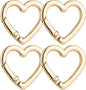 4 Pcs Heart Shaped Keychain Clip, Zinc Alloy Cute Heart Carabiner, Small Craft KeyringSpring Snap Clasp Hook for Camping Hiking Fishing Traveling