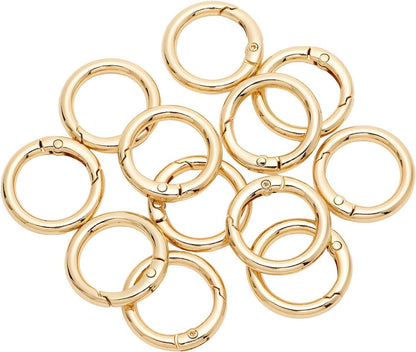 12Pcs Metal Spring O Rings Clip Keychain, Round Carabiner Clips Keyrings Snap Hook Buckle for Bags,Purses