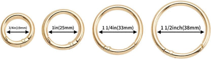 12Pcs Metal Spring O Rings Clip Keychain, Round Carabiner Clips Keyrings Snap Hook Buckle for Bags,Purses