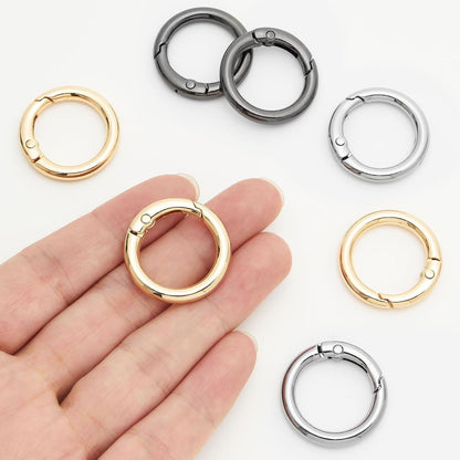 12Pcs Metal Spring O Rings Clip Keychain, Round Carabiner Clips Keyrings Snap Hook Buckle for Bags,Purses