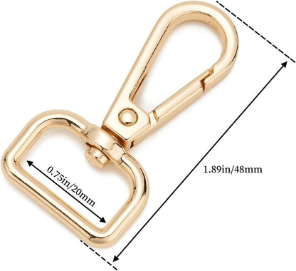 9 Pcs D Ring Swivel Lobster Claw Clasp Push Gate Snap Hooks Trigger Clips for DIY Crafts Keychain Purse Handbag Making,3/4 Inch Glod