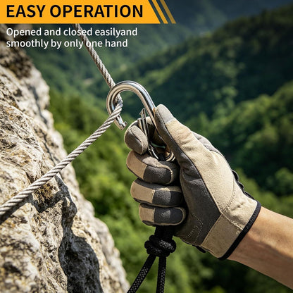 4Pcs Stainless Steel Spring Snap Hook Carabiner 304 Stainless Steel Heavy Duty Clips for Backpack Hiking Camping
