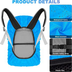 2pcs Waterproof Rain Cover for Backpack, Reflective Rainproof Protector for Anti-dust and Anti-Theft M 30L-40L Black