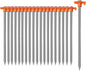 20 Pack Tent Stakes Heavy Duty, 9.75 Inch Yard Stakes Non-Rust Metal Tent Pegs Ground Stakes Tent Spikes for Camping Patio, Garden, Canopies, Grassland, Outdoor, Orange