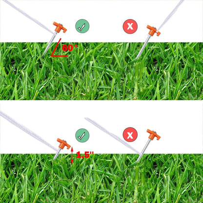 20 Pack Tent Stakes Heavy Duty, 9.75 Inch Yard Stakes Non-Rust Metal Tent Pegs Ground Stakes Tent Spikes for Camping Patio, Garden, Canopies, Grassland, Outdoor, Orange