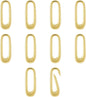 10pcs Oval Clasp Carabiner,Jewelry Necklace Connector for Extend or Repair,Gold-17.9mm