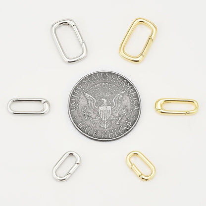 10pcs Oval Clasp Carabiner,Jewelry Necklace Connector for Extend or Repair,Gold-17.9mm