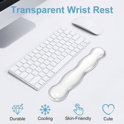 Gel Keyboard Wrist Rest - Ergonomic Computer Desk Pad for Typing Pain Relief, Cute Silicone Cushion for Support Hand & Arm, Comfortable Wrist Rest for Gaming Laptop Office & Home Accessories