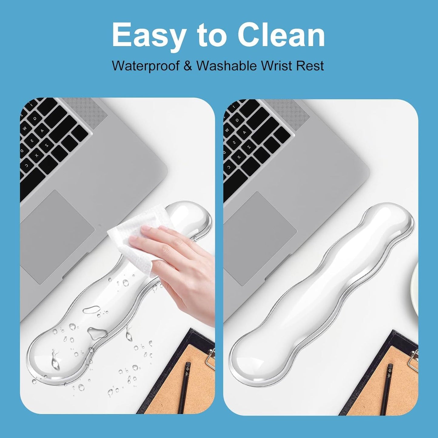 Gel Keyboard Wrist Rest - Ergonomic Computer Desk Pad for Typing Pain Relief, Cute Silicone Cushion for Support Hand & Arm, Comfortable Wrist Rest for Gaming Laptop Office & Home Accessories