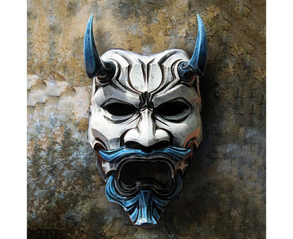 Samurai Uncle Oni Latex Mask Halloween Cosplay Props Horror Theme Decoration Toys for Uncle Oni Mask Latex
