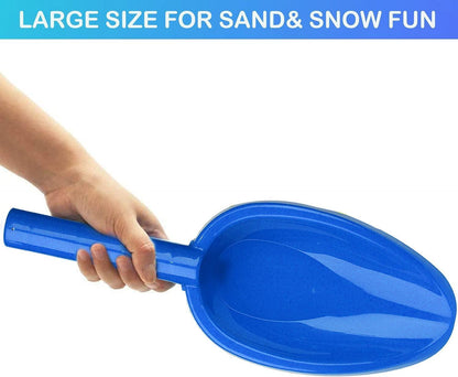 Large 14" Sand Beach Shovels Spade Toys Set 3 Pack, Jumbo Garden Tool