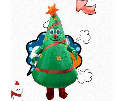 Christmas Cartoon Doll Costumes Air Model Inflatable Christmas Tree Clothes Funny Dress Up Props